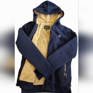 Mens Fleece Lined Zip Up Hoodie. Thick & Warm.